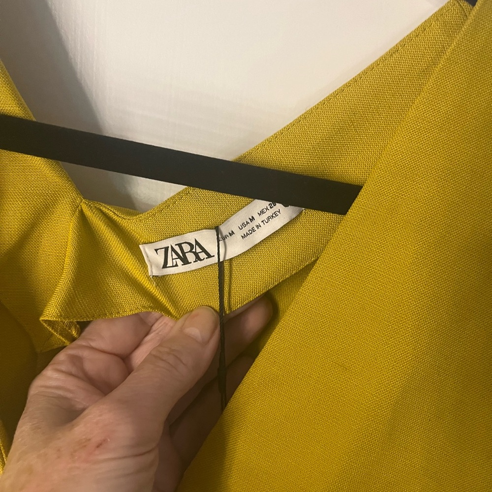 Zara Mustard Yellow Midi Dress - Picture 3 of 3